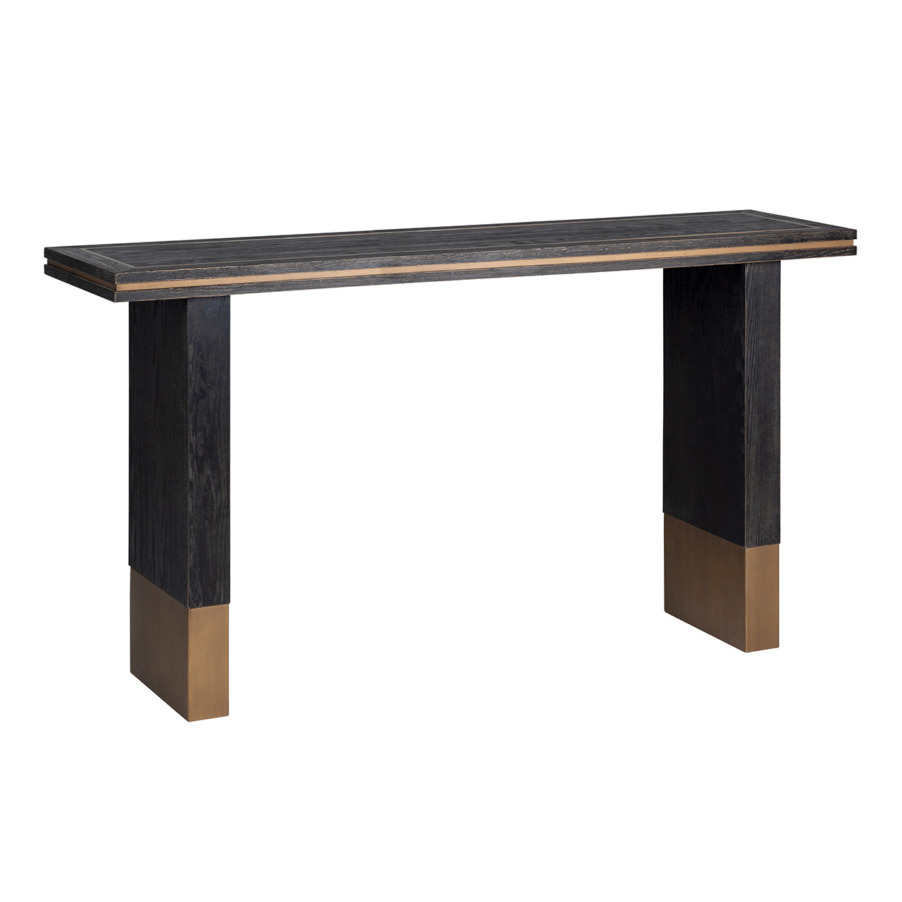 Richmond Sidetable 'Hunter' Eiken, kleur Zwart / Goud, 150 x 40cm