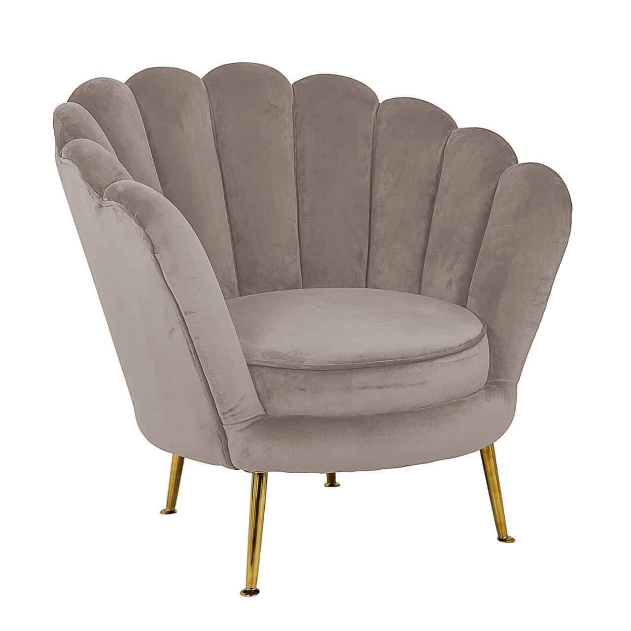 Richmond Fauteuil 'Perla' Velvet, kleur Khaki