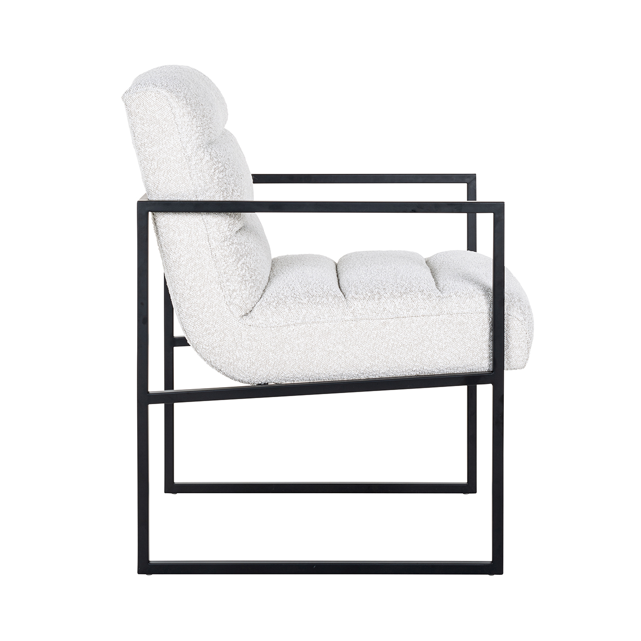 Stoel Lizzy White Bouclé / black (Copenhagen 900 Bouclé White)