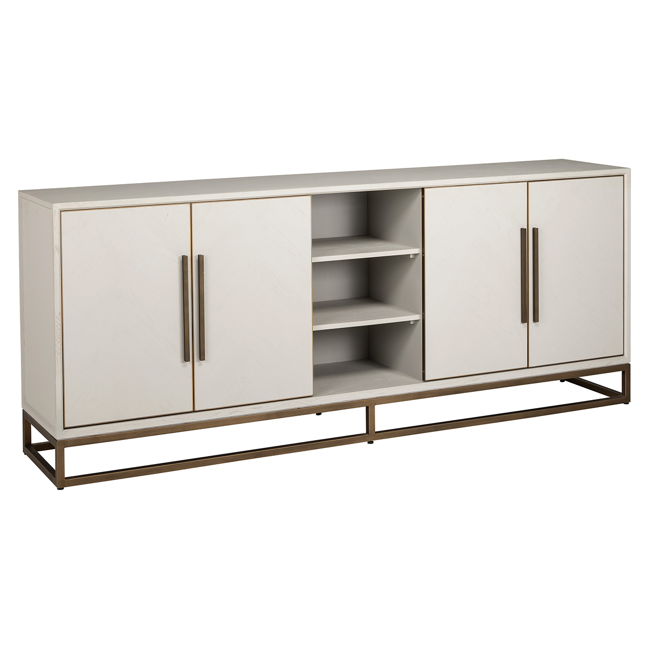 Dressoir Whitebone brass 4-deuren