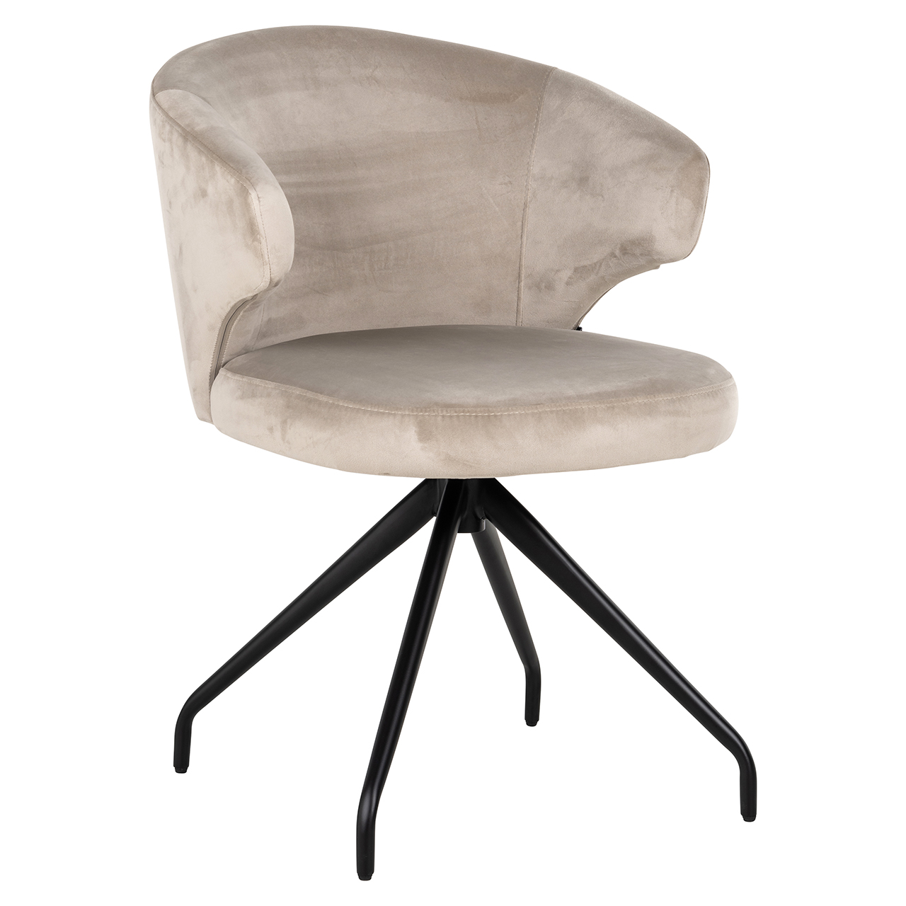 Draaifauteuil Milly khaki velvet (Fusion cream 02)