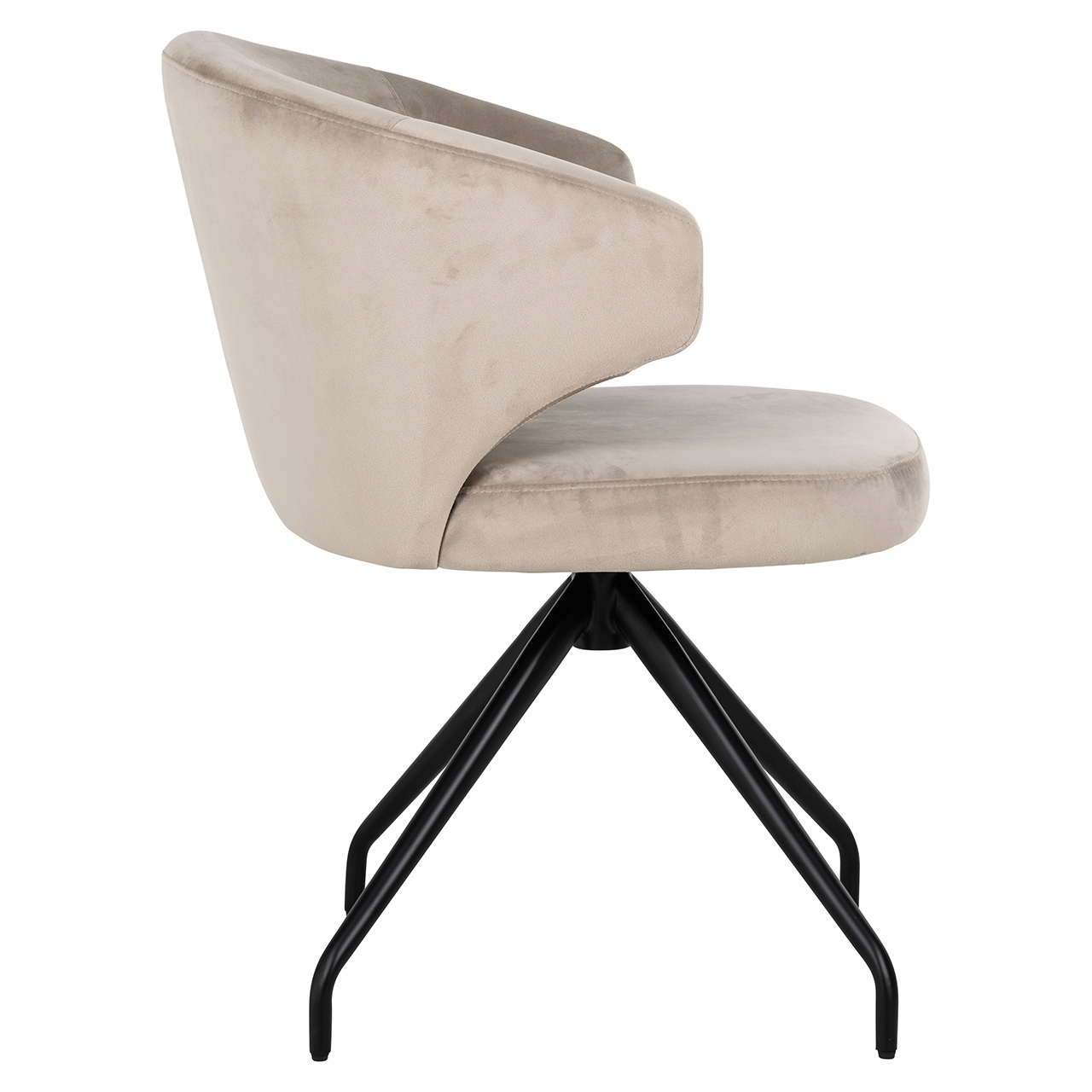 Draaifauteuil Milly khaki velvet (Fusion cream 02)