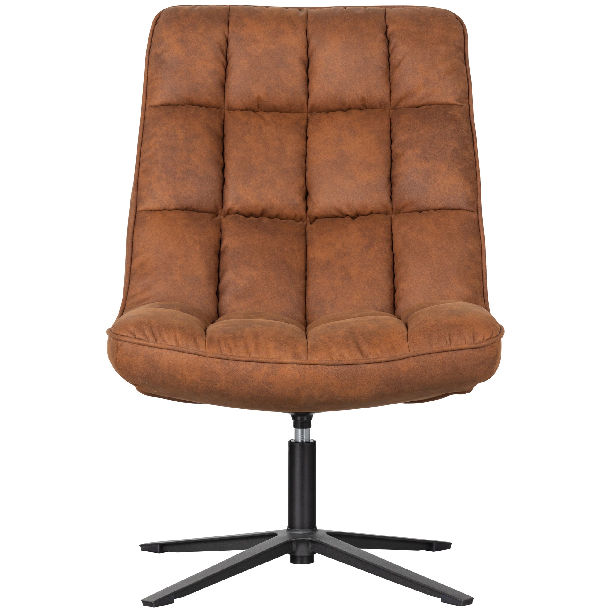 Dirkje Draaifauteuil Leerlook Cognac