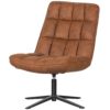 Dirkje Draaifauteuil Leerlook Cognac