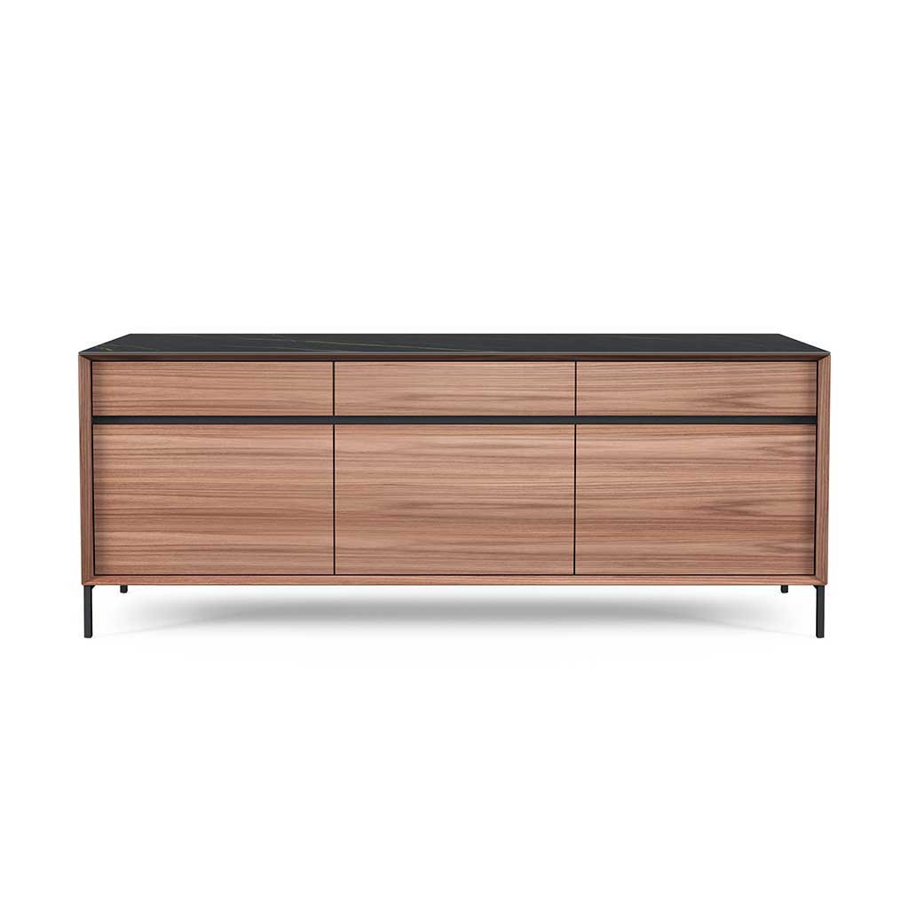 LIMA 2101-SIDEBOARD 210-WALNUT + BLACK CERAMIC