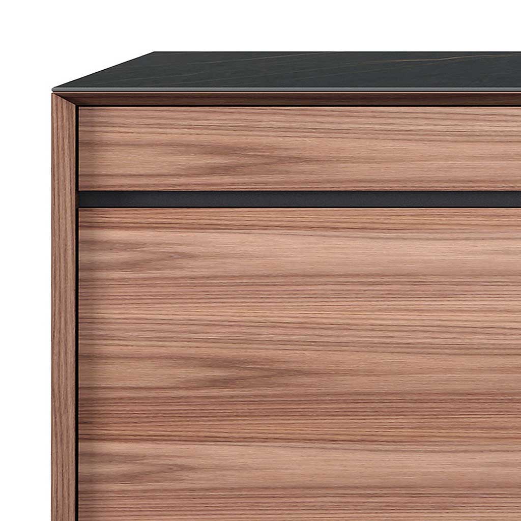 LIMA 2101-SIDEBOARD 210-WALNUT + BLACK CERAMIC